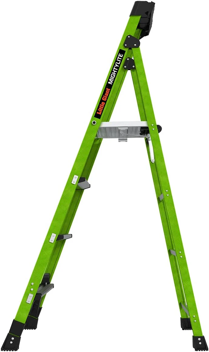 Little Giant Ladders, MightyLite 2.0, 6' Stepladder with Ground Cue, Fiberglass, Type IAA, 375 lbs Weight Rating, (15406-001), Green - Image 3