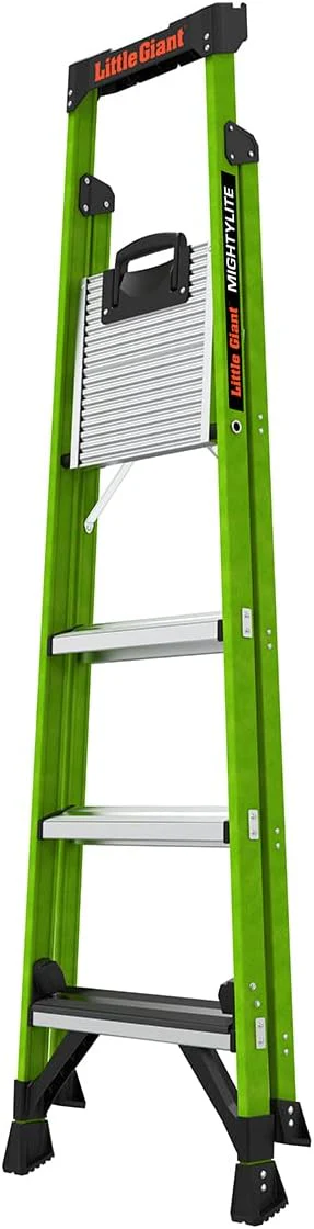 Little Giant Ladders, MightyLite 2.0, 6' Stepladder with Ground Cue, Fiberglass, Type IAA, 375 lbs Weight Rating, (15406-001), Green - Image 4