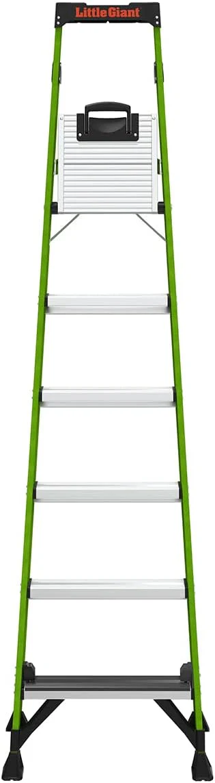 Little Giant Ladders, MightyLite 2.0, 8' Stepladder with Ground Cue, Fiberglass, Type IAA, 375 lbs Weight Rating, (15408-001), Green 8 Ft. - Image 7
