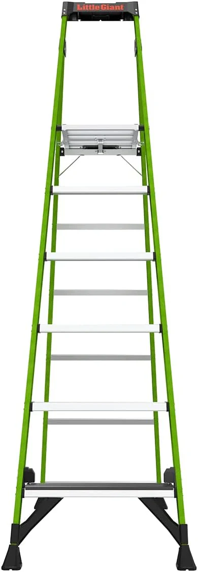 Little Giant Ladders, MightyLite 2.0, 8' Stepladder with Ground Cue, Fiberglass, Type IAA, 375 lbs Weight Rating, (15408-001), Green 8 Ft. - Image 8
