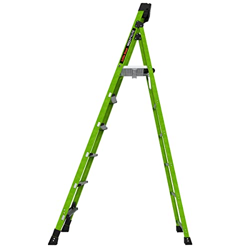 Little Giant Ladders, MightyLite 2.0, 8' Stepladder with Ground Cue, Fiberglass, Type IAA, 375 lbs Weight Rating, (15408-001), Green - Image 4