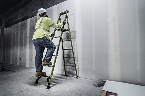 Little Giant Ladders, MightyLite 2.0, 8' Stepladder with Ground Cue, Fiberglass, Type IAA, 375 lbs Weight Rating, (15408-001), Green - Image 5