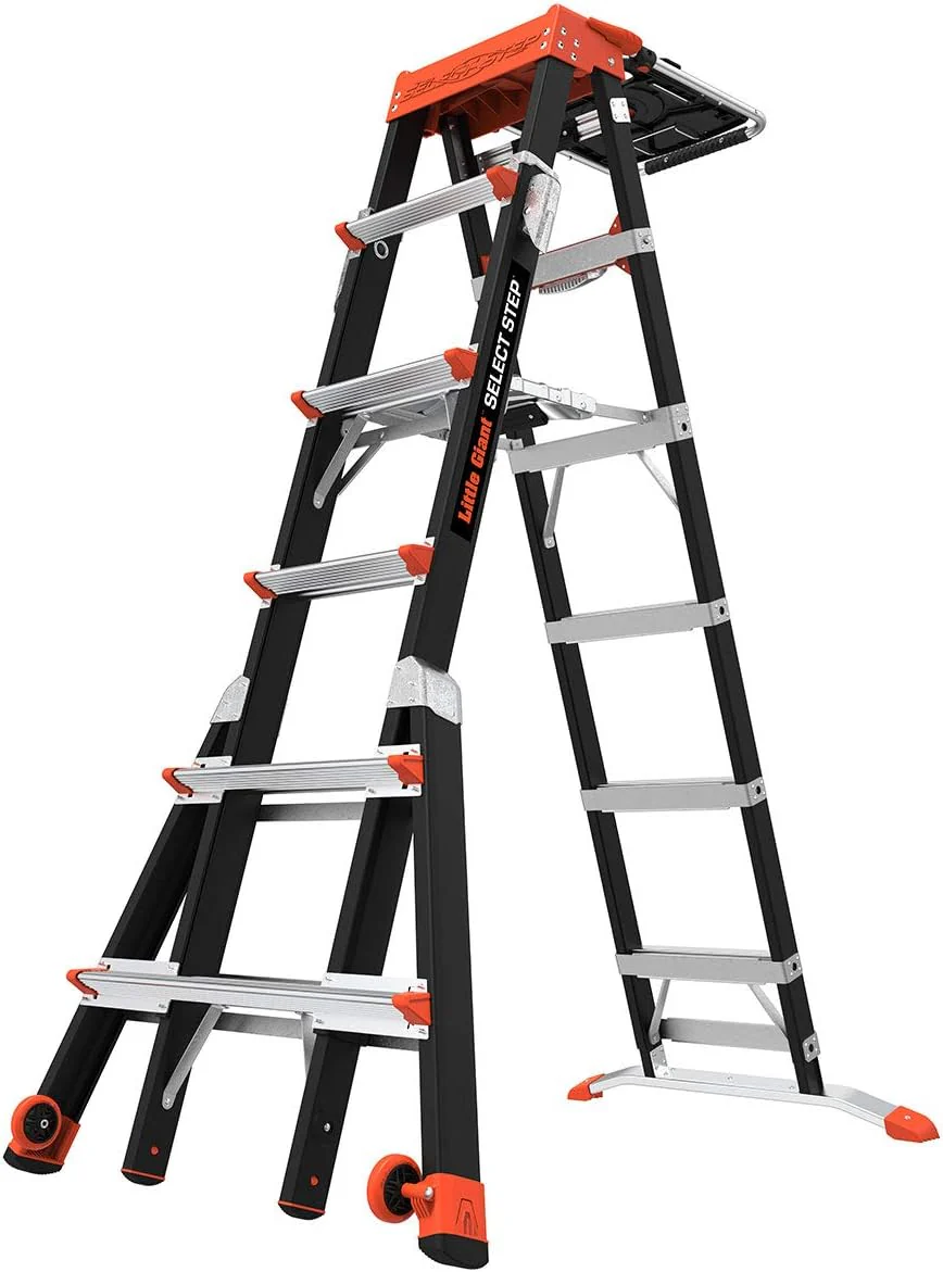 Little Giant Ladders, Select Step, 6 to 10 ft, Adjustable Step Ladder, Fiberglass, Type IAA, 375 lbs weight rating (15131-001) - Image 2