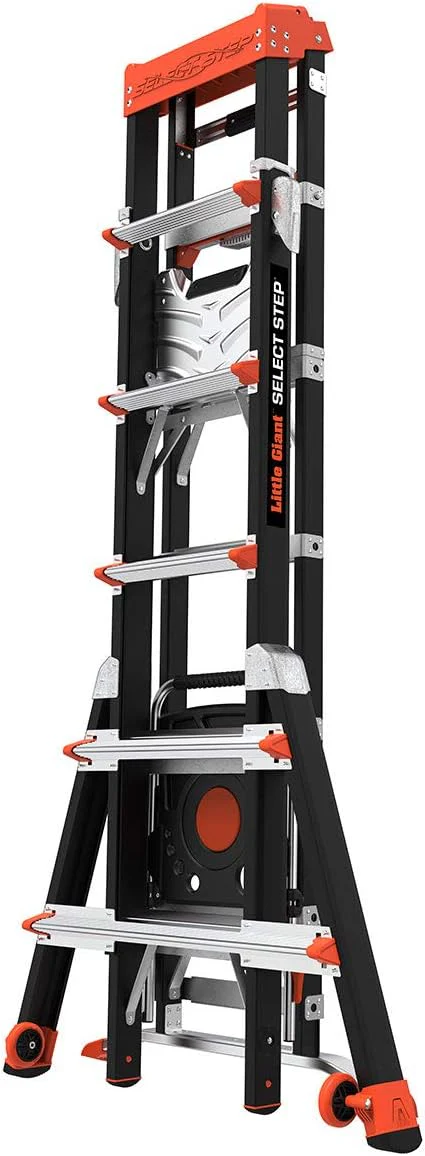 Little Giant Ladders, Select Step, 6 to 10 ft, Adjustable Step Ladder, Fiberglass, Type IAA, 375 lbs weight rating (15131-001) - Image 9