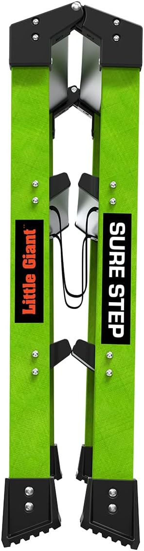 Little Giant Ladders, Sure Step, 3-Step, Double-Sided Step Stool, Fiberglass, (11953), Type 1AA, 375 lbs Weight Rating, Hi-viz Green - Image 10