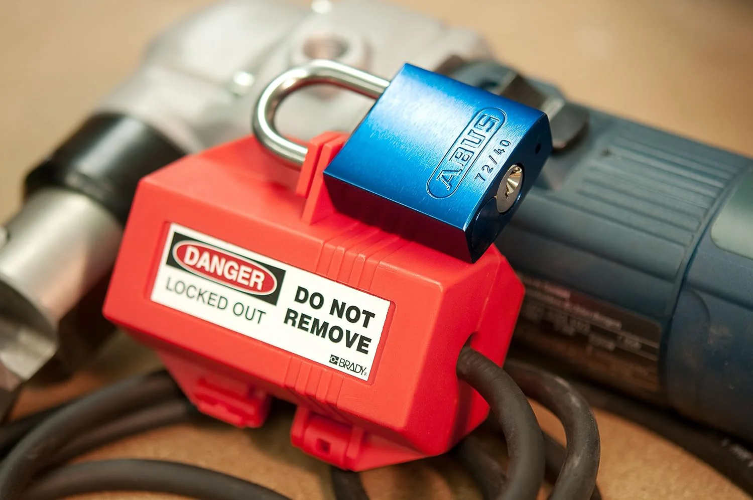 Abus 72/40HB75 Lockout Padlock, KD, Blue, 1/4 in. Dia. - Image 2