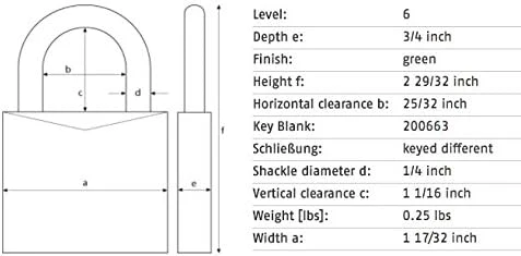 Abus 72/40 Lockout Padlock, KD, Blue, 1/4 In. Dia. - Image 5