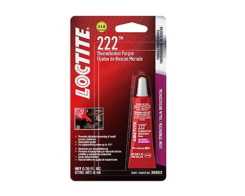 Loctite 222 Automotve Threadlocker Purple - Low-Strength Thread Lock, for Small Fasteners, Prevents Loosening from Shock and Vibration - 6 ml, 1 Pack
