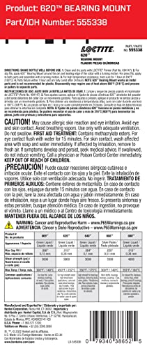 Loctite 620 Automotive Bearing Mount Retaining Compound – High Strength, High-Temp, High Viscosity, for Cylindrical Assemblies - 36 ml, 1 Pack - Image 4