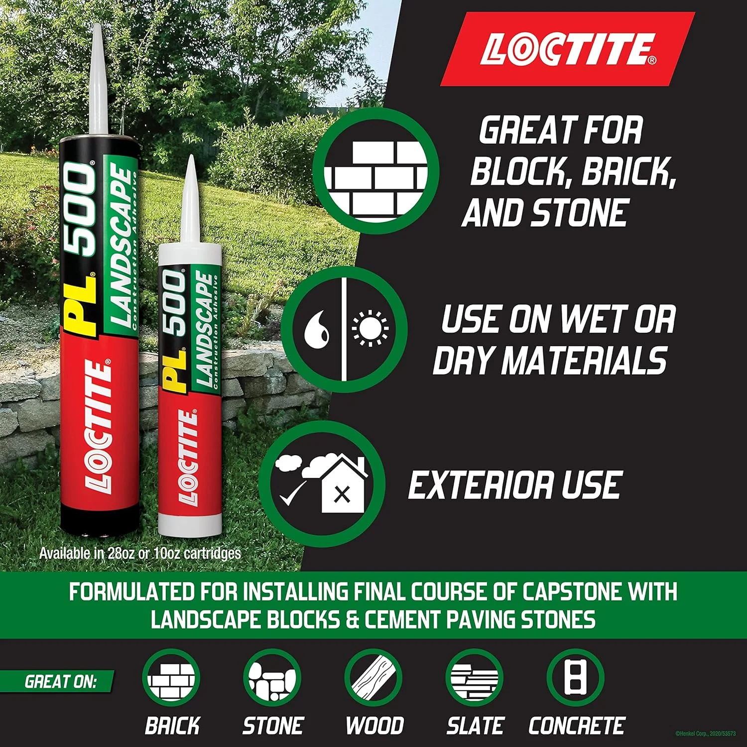 Loctite PL 500 Landscape Block & Stone Construction Adhesive, 10 fl oz Cartridge (Pack of 12) - Image 5
