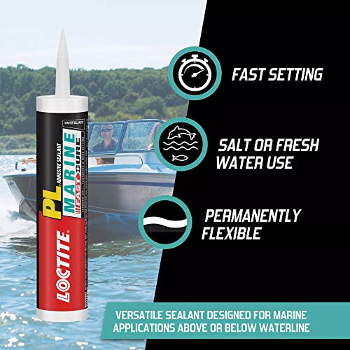 Loctite PL Marine Fast Cure Adhesive Sealants, Waterproof Construction Glue for Fiberglass, Vinyl, Glass & More - 10 fl oz Cartridge, Pack of 1 - Image 4