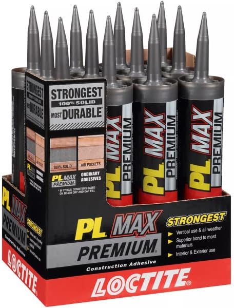 Loctite 2292244 PL Premium Max Construction Adhesive, 9 fl oz Cartridge, Versatile Construction Glue for Wood, Concrete, Stone & More (Pack of 12) - Image 2