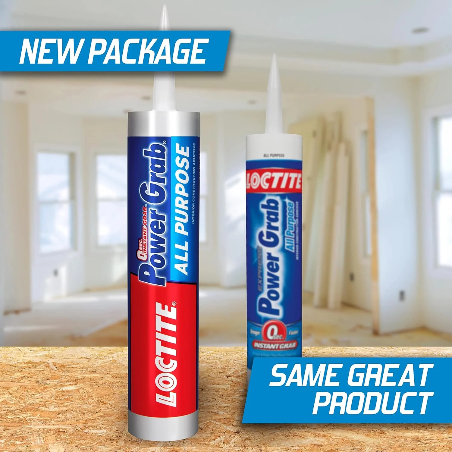 Loctite Power Grab Express All Purpose Construction Adhesive, 9 fl oz Cartridge, Versatile Construction Glue for Cement, Tile, Wall & More (Pack of 12) - Image 4