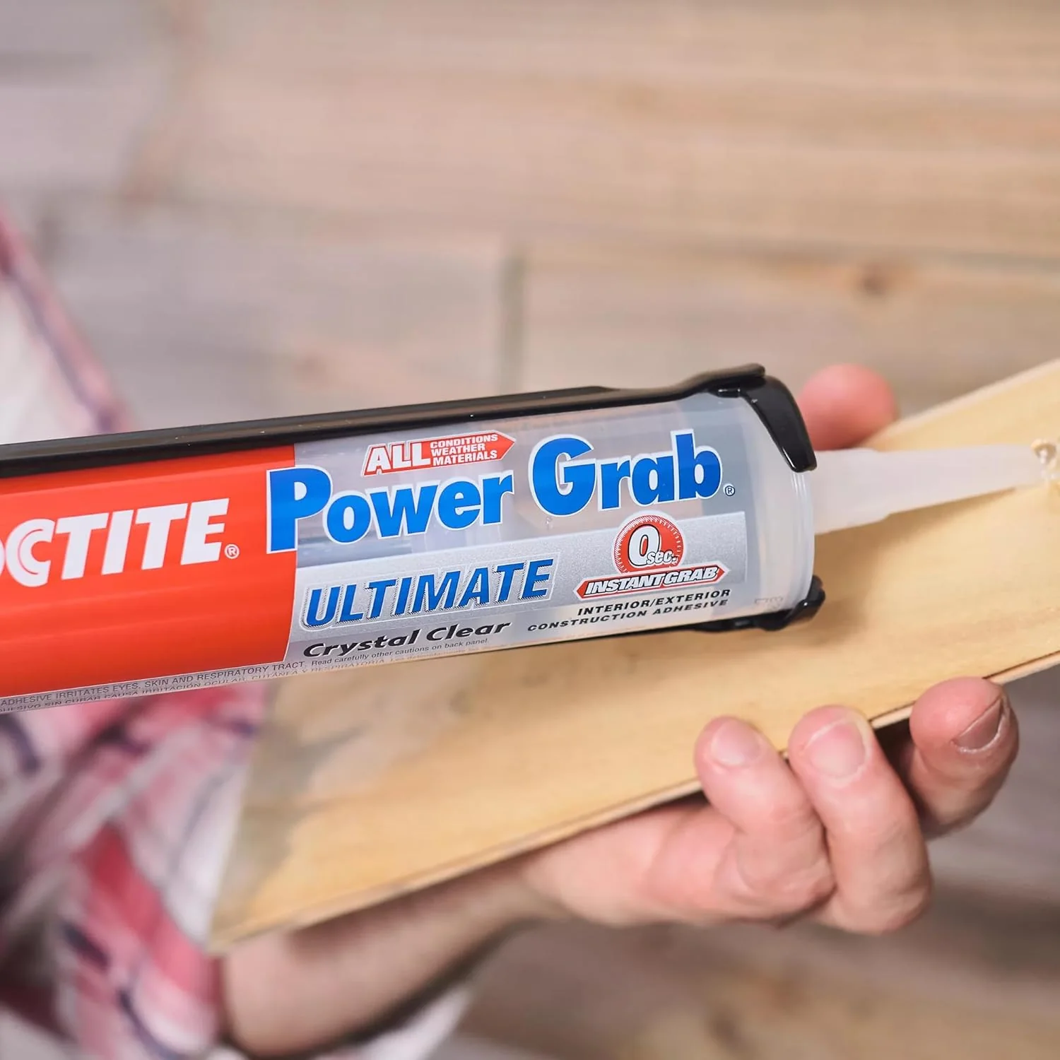 Loctite Power Grab Ultimate Crystal Clear Construction Adhesive, 9 fl oz Cartridge - Versatile Construction Glue for Glass, Wood, Metal & More (Pack of 6) - Image 5