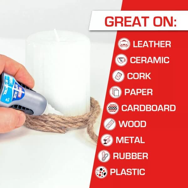 Loctite Super Glue Gel Control, Clear, 0.14 fl oz Bottle, Superglue for Plastic, Wood, Metal, Crafts & Repair, Cyanoacrylate Adhesive Instant Glue, Quick Dry (Pack of 6) - Image 3