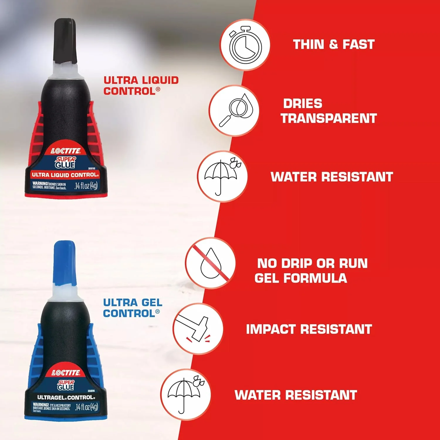 Loctite Super Glue Ultra Gel Control, Clear, 0.14 fl oz Bottle (Pack of 12) - Image 3