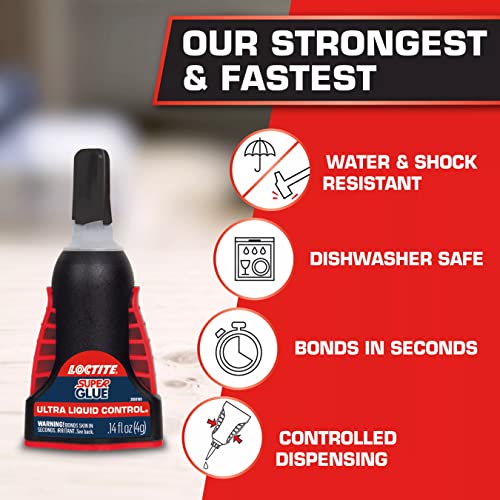 Loctite Super Glue Ultra Liquid Control, 4 Gram Squeeze Bottle, 6 Pack - Clear Superglue for Plastic, Wood, Metal, Crafts, & Repair, Instant Glue Adhesive, Quick Dry - Image 4
