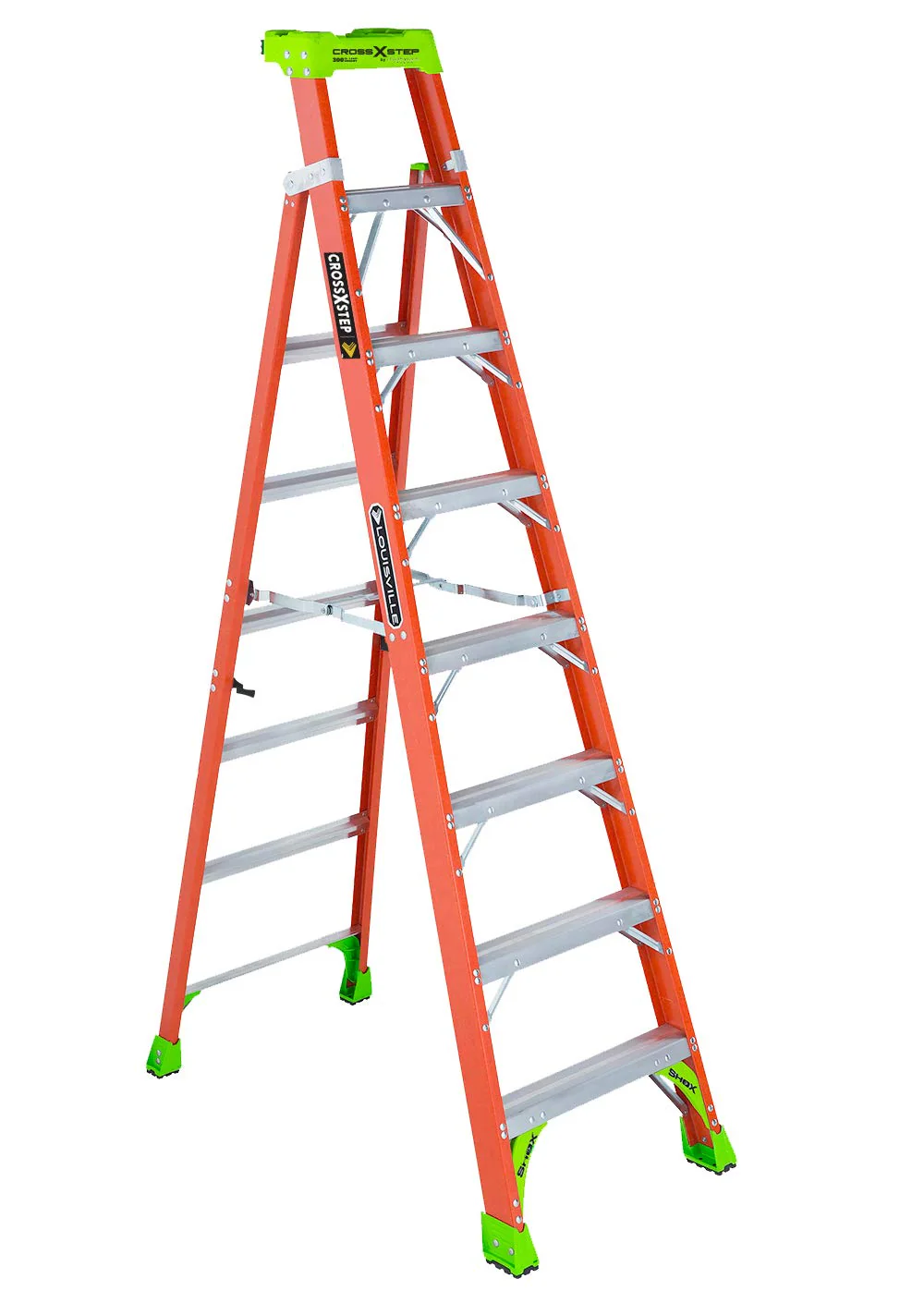 Louisville Ladder 8-foot Fiberglass Cross Step Ladder, 300-Pound Load Capacity, Type IA - FXS1508