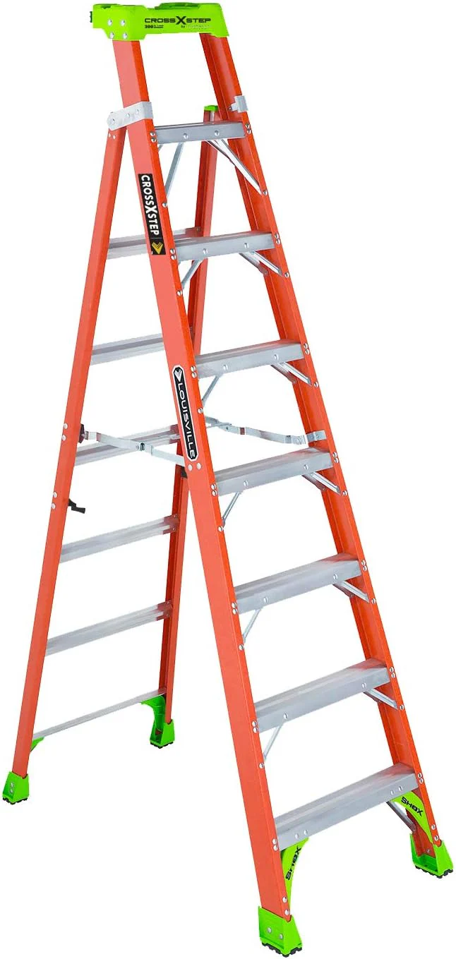 Louisville Ladder 8-foot Fiberglass Cross Step Ladder, 300-Pound Load Capacity, Type IA - FXS1508 - Image 2