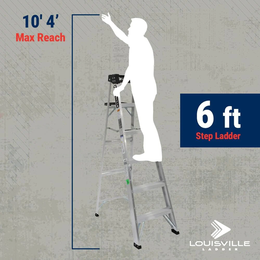 Louisville Ladder AS3006 6-Foot Aluminum Step Ladder, 300-Pound Load Capacity, Type IA - Image 5