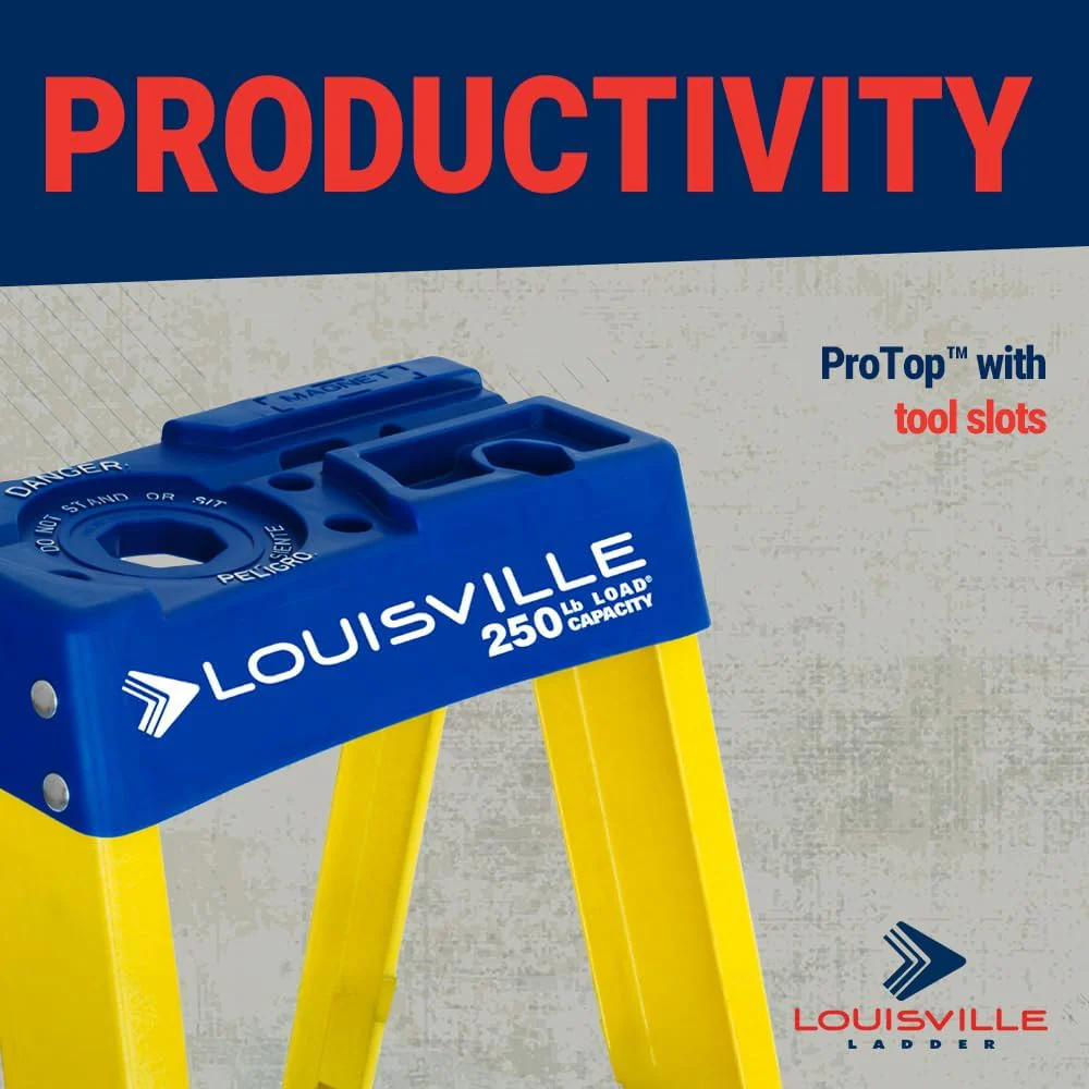 Louisville Ladder FS2008 8-Foot Fiberglass Step Ladder, 250-Pound Load Capacity, Type I - Image 4
