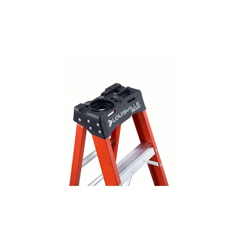 LOUISVILLE Stepladder: 12 ft Ladder Size, Fiberglass, 375 lb Load Capacity, 49 lb Wt - Image 4