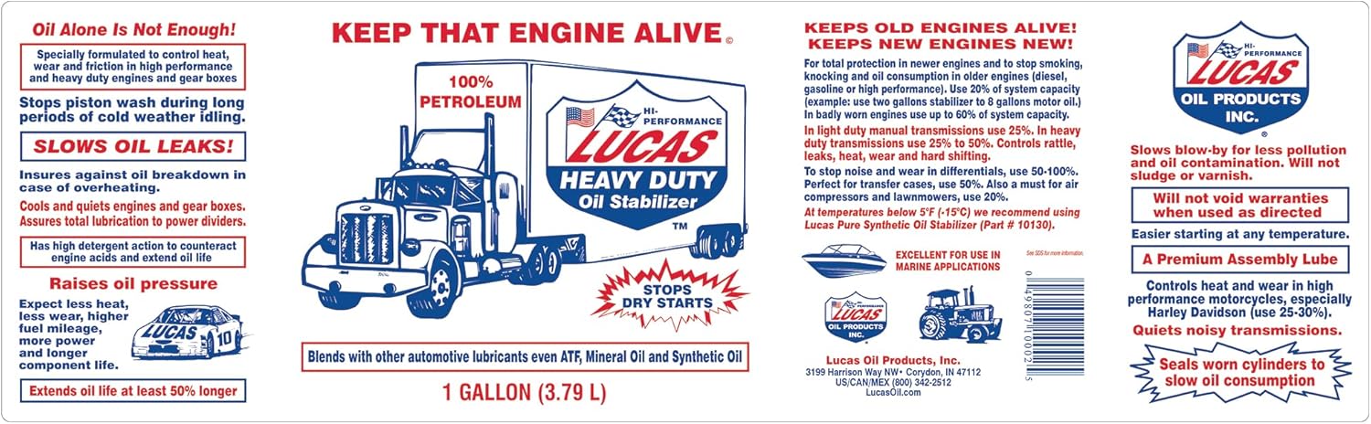 Lucas Oil 10002 Heavy Duty Oil Stabilizer - 1 Gallon/128 Ounces (Pack of 4) - Image 8