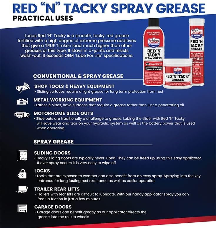 Lucas Oil 10005 Red 'N' Tacky Grease - 14 Ounce - Image 7