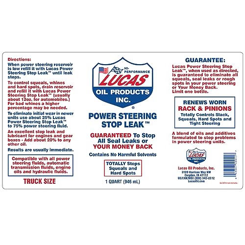 Lucas Oil 10011 Power Steering Stop Leak - 1 Quart - Image 3