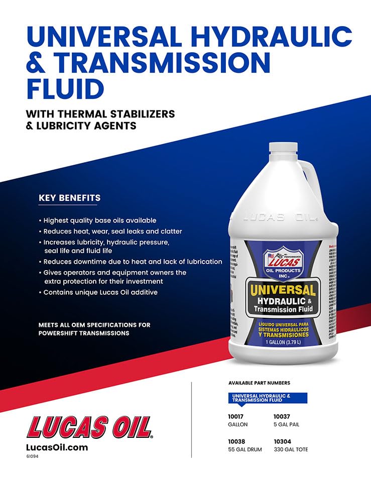 Lucas Oil 10017 Universal Hydraulic & Transmission Fluid - 1 Gallon - Image 4