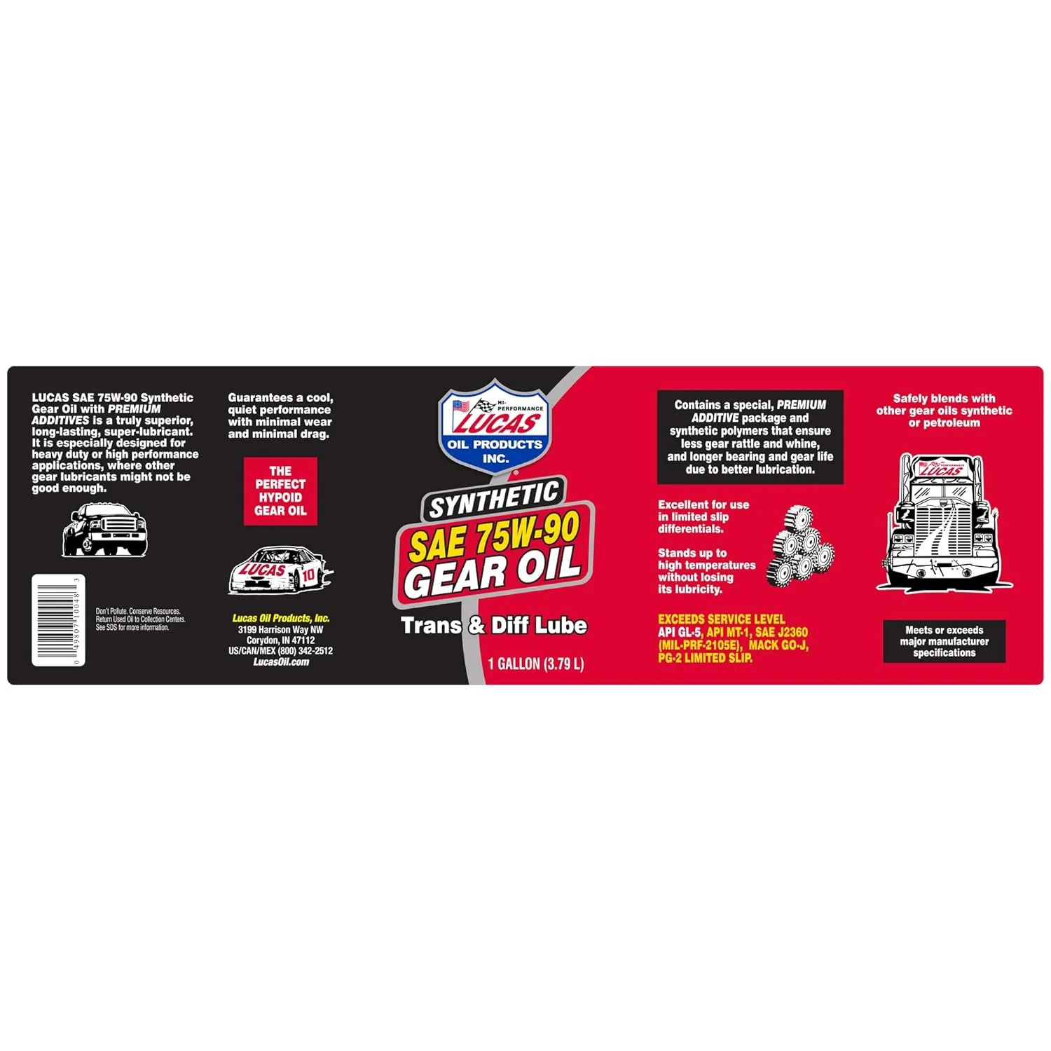 Lucas Oil 10048-PK4 75W90 Synthetic Gear Oil - 1 Gallon Jug, Pack of 4 - Image 4
