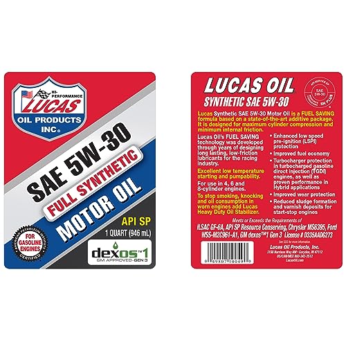 Lucas Oil 10049 SAE 5W-30 Synthetic Motor Oil - , 1 Quart (32 Ounces) - Image 3