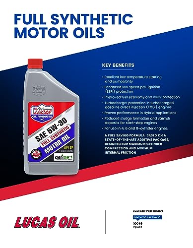 Lucas Oil 10049 SAE 5W-30 Synthetic Motor Oil - , 1 Quart (32 Ounces) - Image 4