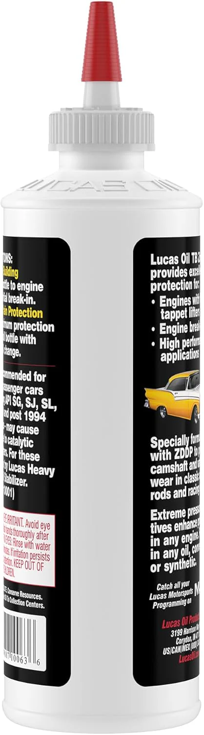 Lucas Oil 10063 Engine Break In Oil Additive w/ TB Zinc Plus - 16 Ounce - Image 3