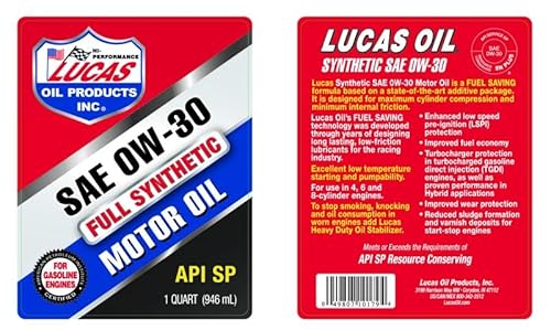 Lucas Oil 10179 Synthetic High Performance 0W-30 Motor Oil - 1 Quart Bottle - Image 2