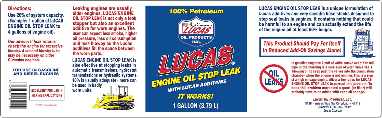 Lucas Oil 10279 Engine Oil Stop Leak - 1 Gallon - Image 4