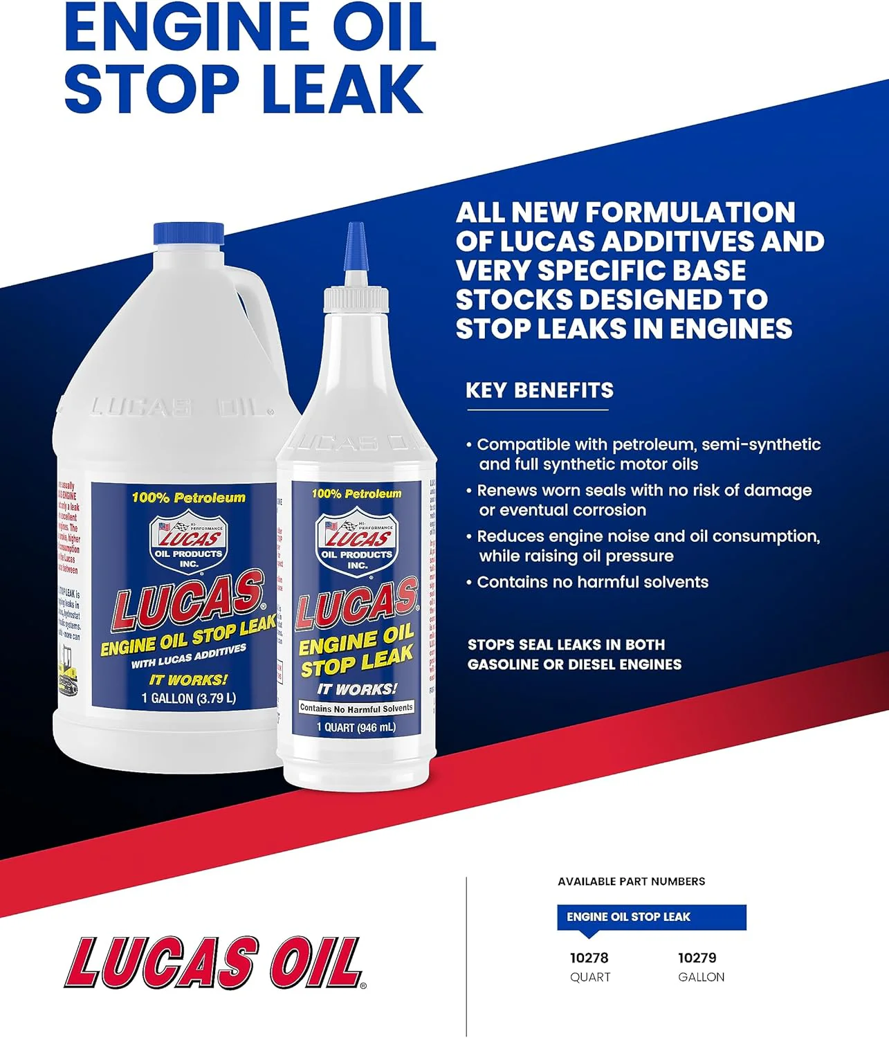 Lucas Oil 10279 Engine Oil Stop Leak - 1 Gallon - Image 6