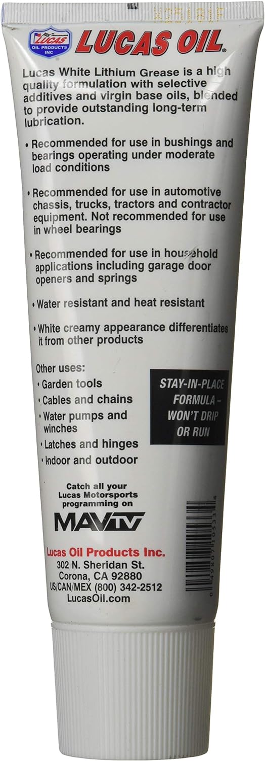Lucas Oil 10533 White Lithium Grease - 8 oz. Squeeze Tube - Image 3