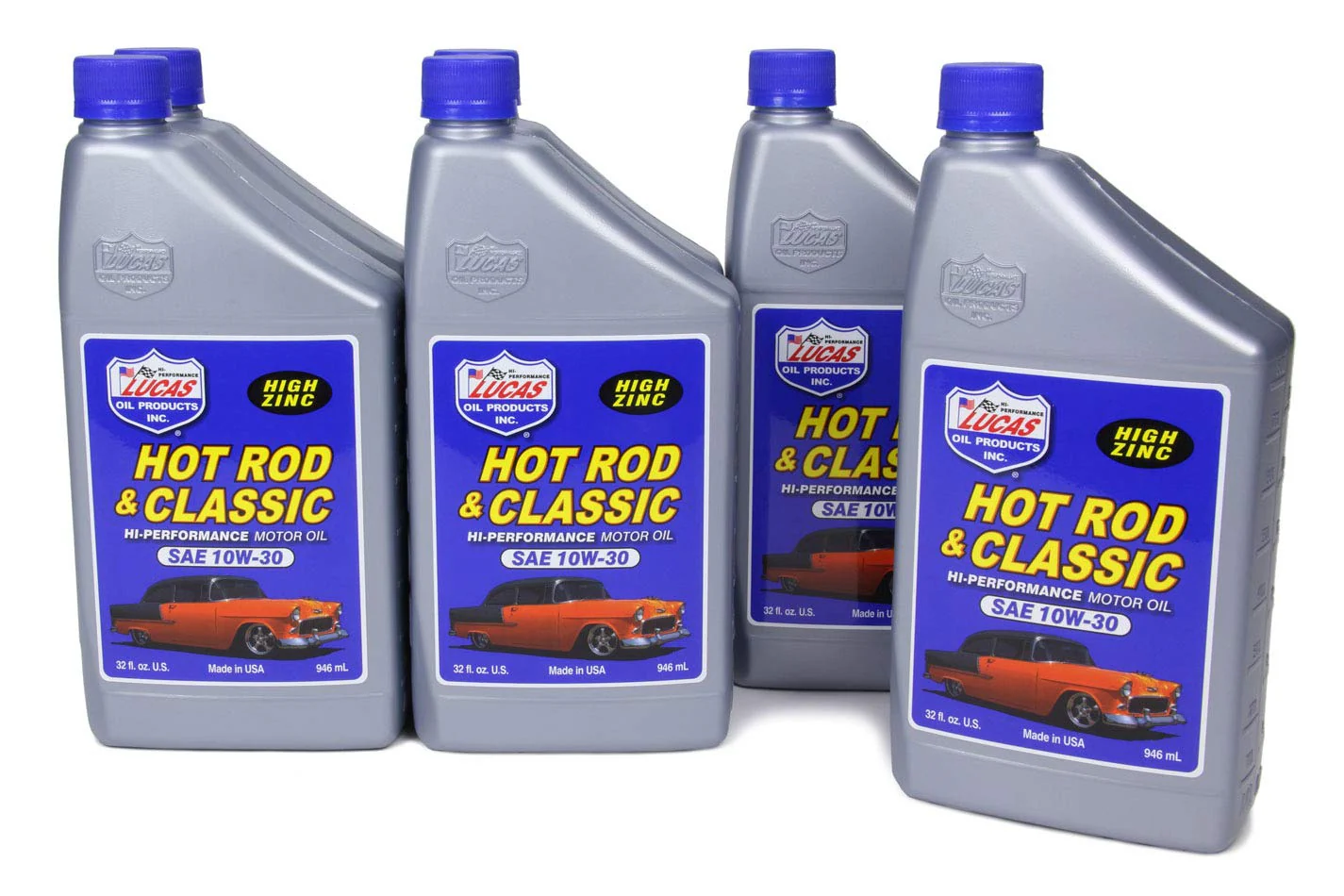 Lucas Oil 10687 Hot Rod & Classic Car SAE 10W-30 Motor Oil, 1 Quart (Pack of 6)