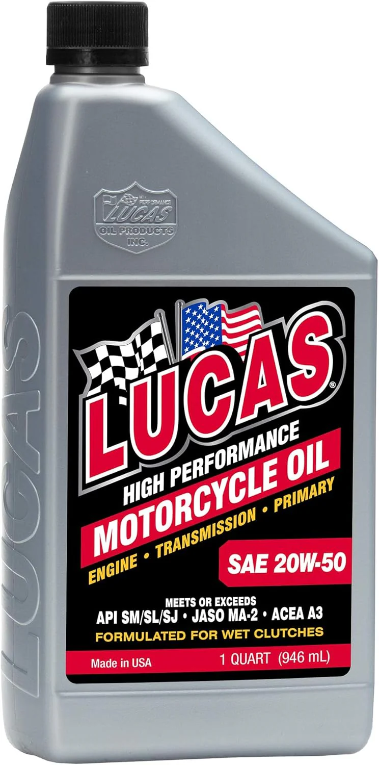 Lucas Oil 10700 High Performance SAE 20W-50 Motorcycle Oil - 1 Quart (Pack of 6) - Image 2