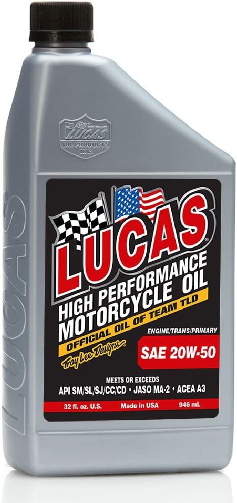 Lucas Oil 10700 SAE 20W-50 Motorcycle Oil - Gray, 1 Quart (32 Ounces) - Image 2
