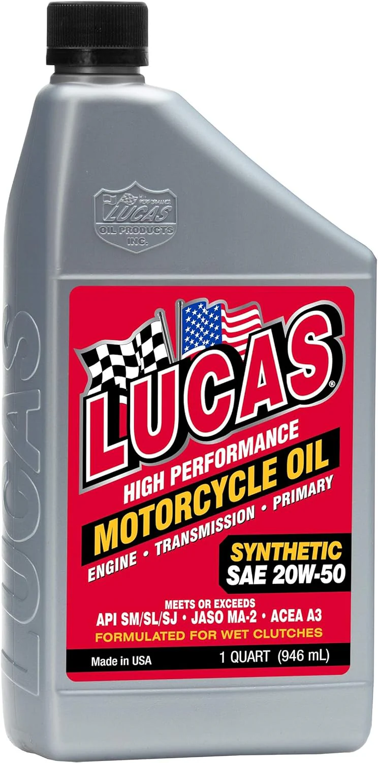 Lucas Oil 10702 High Performance Synthetic SAE 20W-50 Motorcycle Oil - 1 Quart (Pack of 6) - Image 2