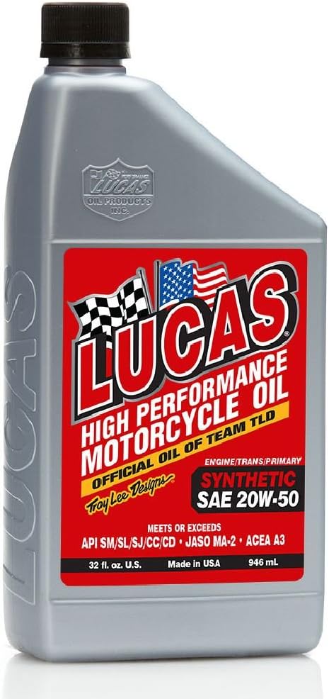 Lucas Oil 10702 SAE 20W-50 Synthetic Motorcycle Oil - 1 Quart Bottle - Image 2