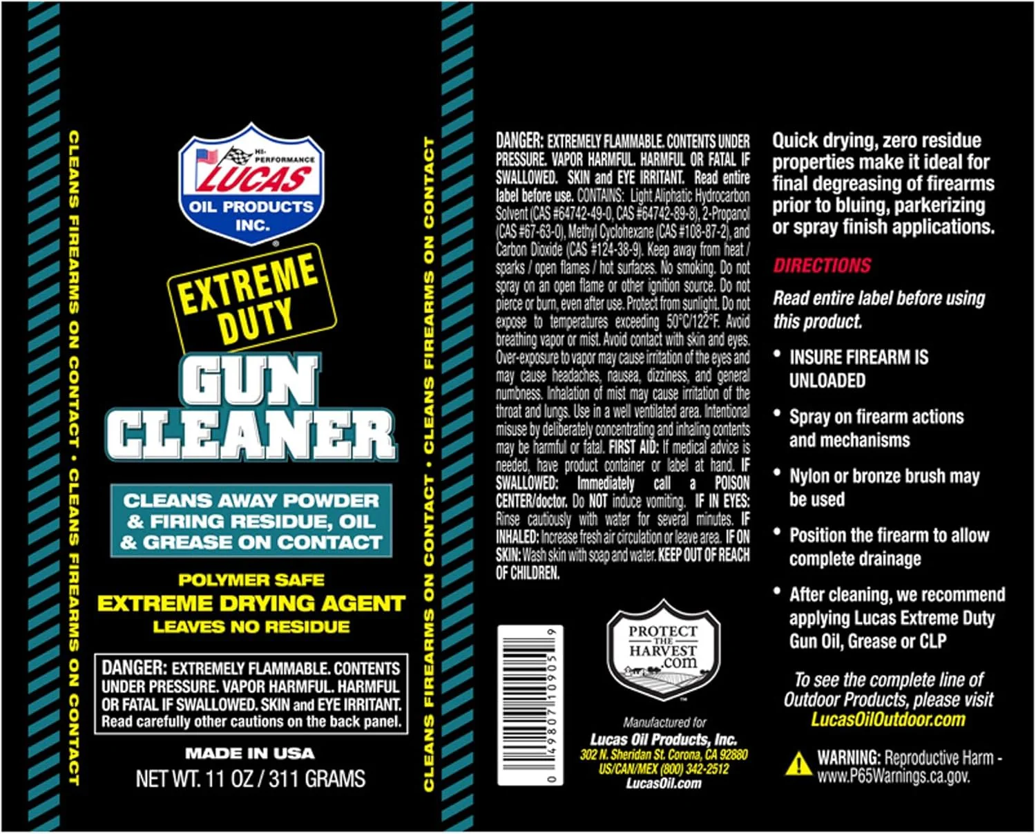 Lucas Oil 10905 Extreme Duty Gun Cleaner - 11 Ounce - Image 3
