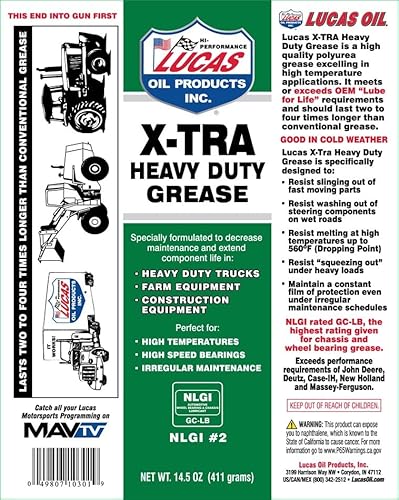 Lucas Oil 14.5 Ounce 10301 Heavy Duty Grease, 14.5 oz,Green - Image 2