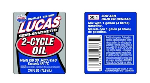 Lucas Oil Semi-Synthetic 2-Cycle Oil 2.6 Fluidounces - Image 2