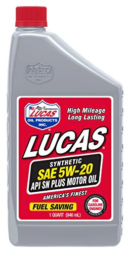 LUCAS OIL Synthetic 5W-20 High Performance Motor Oil 1 Quart Bottle, Pack of 1