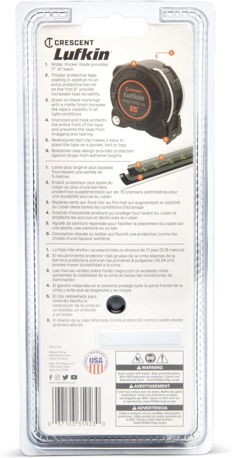 Lufkin Crescent Shockforce G2 25-ft Nite Eye, 2 Pack Tape Measure Set - L1225BSET2V-02 - Image 5
