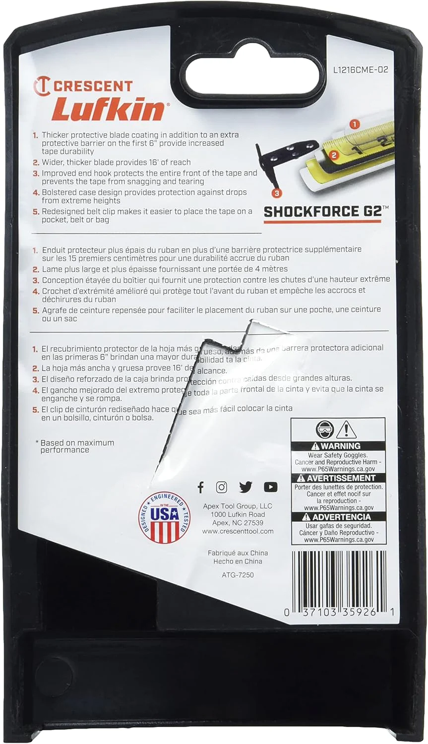 Lufkin (L1216CME-02) Shockforce G2 16-ft Tape Measure - 5M/16' - Image 3