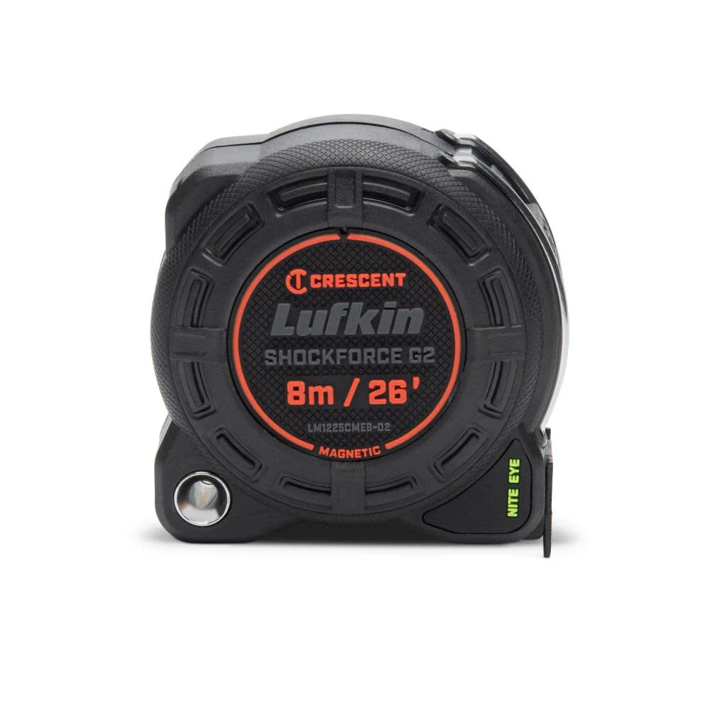 Crescent Lufkin Shockforce G2 26-ft Nite Eye Magnetic Tape Measure- LM1225CMEB-02